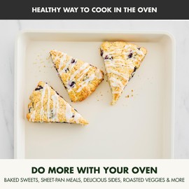 GreenPan Bakewell 13"x18" Baking Sheet Pan, Healthy Ceramic Nonstick Bakeware, PFOA and PFAS-Free Durable Cookie Baking Tray, Versatile Kitchen Essentials, Vibrant Bakeware, Easy Clean, Black