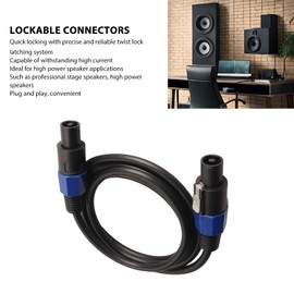 Male to Male Plug and Play Speaker Connection Cable with Twist Lock for Stage Speaker Power Amplifier (25 Feet)
