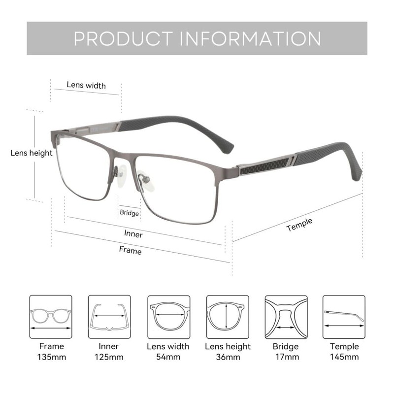 ZENOTTIC Blue Light Reading Glasses for Men Computer Readers Trendy