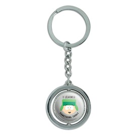 GRAPHICS & MORE South Park Kyle I Learned Something Today Keychain Spinning Round Chrome Plated Metal
