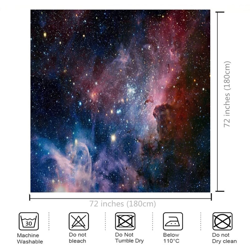 goodbath Galaxy Shower Curtain,Outer Space Universe Nebula Starry Sky Shower