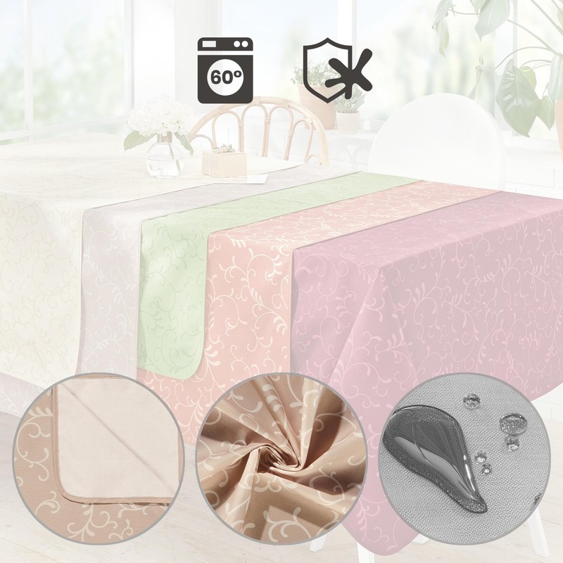 Erwin Müller Table Cloth Food Washable Taupe Size 80 x