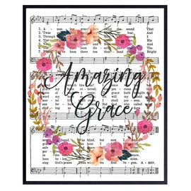 Amazing Grace Sheet Music - Amazing Grace Quote - Music Wall Decor - Music Wall Art - Inspirational Wall Art - Religious Gifts - How Sweet The Sound - Christian Wall Decor