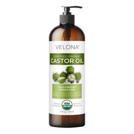 Aceite De Ricino Orgánico Certificado Usda, Cabello- Velona                                                                                           