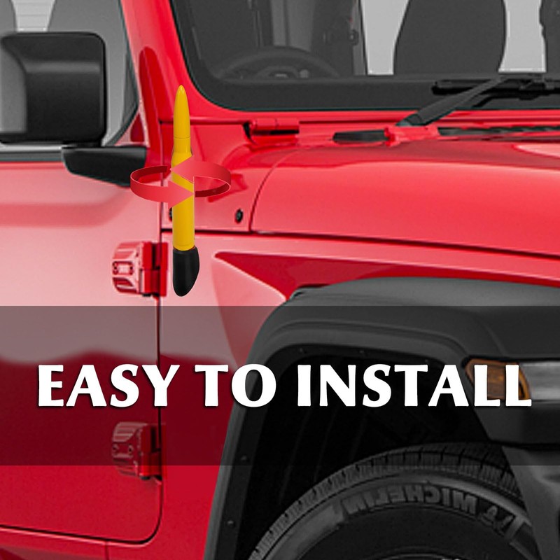 50 Cal Bullet Antenna Yellow Bullet Antenna Truck Car Antenna