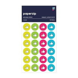 PAPERZIP - Thumbs Up Rewards (Coloured) – Social Media – 48 Stickers for Children, Teachers, Parents