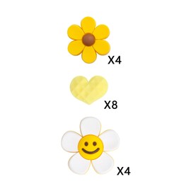 Qaziuy Shoe Charms Flowers, Pack of 16 Cute Flowers Croc Pin Sunflower Shoe Accessories Shoe Charms Summer for Women Girls Kids Party Favour, Resin