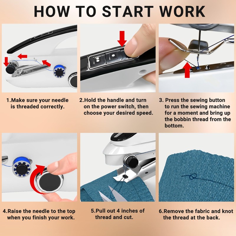 Handheld Sewing Machine, Portable Hand Held Sewing Machine Handheld for