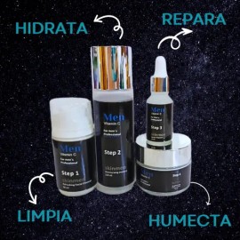 Kit Skincare Para Hombre Limpiador  Tónico  Serum  Crema                                                                                              