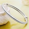MUNSKT Sterling Silver Adjustable Silver Plated Smooth, Suitable For Women's