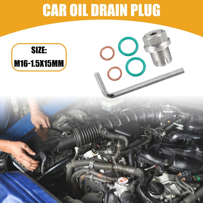 Partuto 1 Set M16-1.5x15mm Universal Car Oil Drain Plug -
