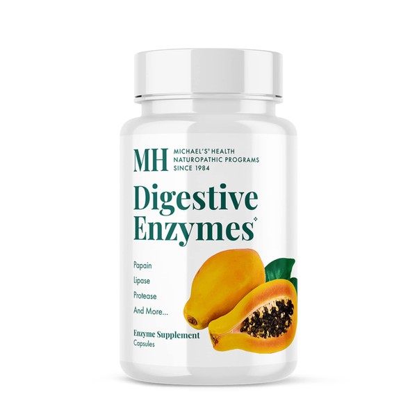 MICHAEL'S Health Naturopathic Programs Digestive Enzymes - 90 Capsules - Assists in Digesting Protein, Fats, Starch, Dairy & Carbohydrates - 30 Servings