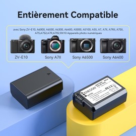 ENEGON NP-FW50 20W Dual Battery Storage and Quick Charger Set for ZV-E10, A6000, A6500, A6300, A6400, A5000, A5100, A55, A7, A7II, A7RII, A7SII, A7S, A7S2, A7R, A7R2, LCD Display