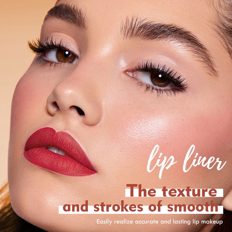 12 Colors Lip Liner Matte Lipstick Lipliner Waterproof Sweat Resistant