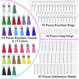 Unbranded DIY Sublimation Keychain Blank 120Pcs Heat Transfer Keychain MDF Pendant 6 Style