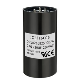 XICBIE EC1216C06 216-259uF 250V High-Performance Motor Start Capacitor – Compatible with Multiple Models, Replaces Original EC1216C06 Motor Start Capacitor This product has a wide range of adaptations