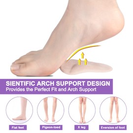 6 Paia di Solette Ortopediche per Supporto Arco, in Gel, Adesivi Plantare per Piedi Piatti e Fascite, Unisex Donne Uomini, per Alleviare la Pressione e il Dolore