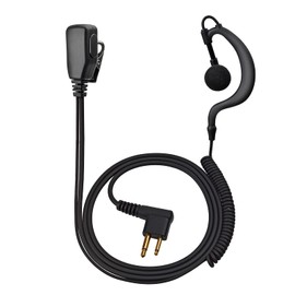 HYSHIKRA Two Way Radio Earpiece, Walkie Talkie Headset Coil Cable with G-Shape Earhook PTT Mic for Motorola CP200 GP2000 XU1100 GP300 Yaesu FT-4XR FT-4VR FT-65R FT-25R Handheld 2-Way Radio HT