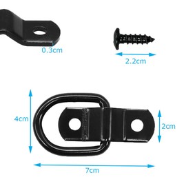 4 Pcs Heavy Duty Trailers Bracket Surface Mount Hooks, Esforzarse D Rings Tie Down Anchors Hooks for Trailer Truck Bed Bracket Enclosed Points Pickup Camper Surface Mount D-Ring Heavy Duty, Black