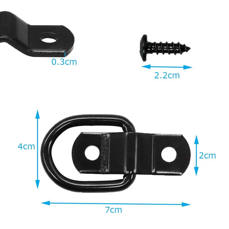 4 Pcs Heavy Duty Trailers Bracket Surface Mount Hooks, Esforzarse