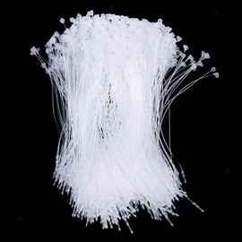 Pack of 1000 Plastic Label Fasteners 8.5 cm Safety Labels Loop Transparent White Snap Closure for Labels on Textiles, Leather Goods, Shoes