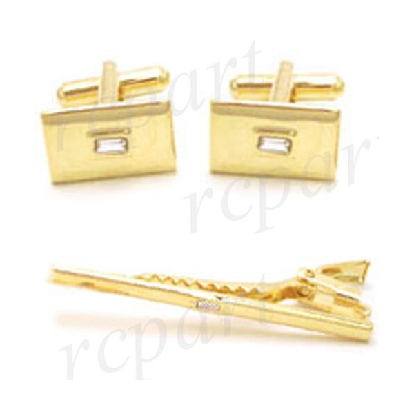 New Men's Cufflinks Cuff Link Rectangle Wedding Party Prom Gold Center Crystal
