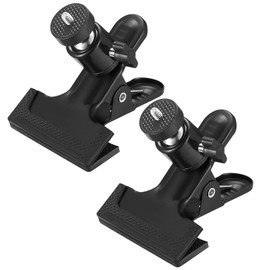 2 Piece Clamp Holder, Camera Flash Mount Set, 360 Degree Camera Clamp Clips, Clamp Tripod Flash Rail Mounting Adapter with 1/4 Inch Thread Ball Head Compatible with GoPro Hero DSLR SLR Camera Tripod