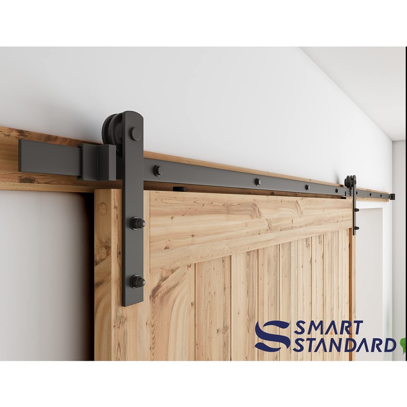 SMARTSTANDARD 11ft Barn Door Hardware Kit, Track, Sliding Hardware -