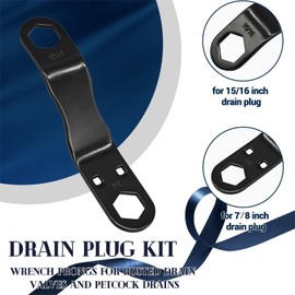 RV Water Heater Drain Plug Kit with Flag, Include Angled Wrench, 6 Pieces 1/2" NPT Replacement Plugs and 1 Roll PTFE Tape (8)