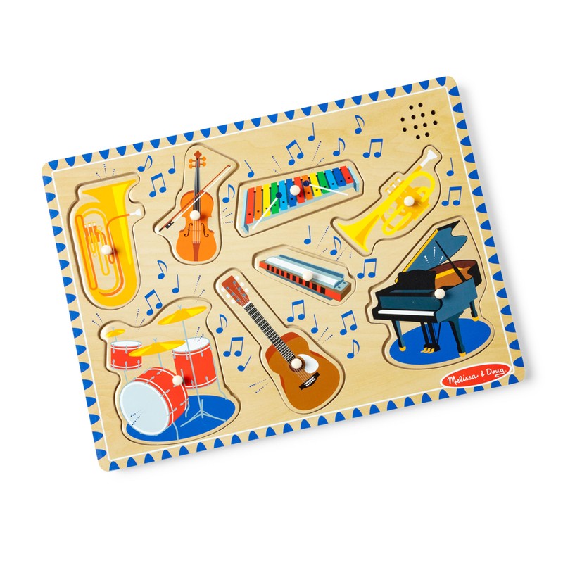 Melissa & Doug Musical Instruments Sound Puzzle - Wooden Peg