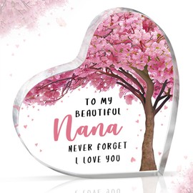 Gleevara Nana Gifts, Unique Nana Birthday Gifts from Grandchildren, Heart-Shaped Plaque Desk Decor Presents for Nana, Nana Gifts Idea