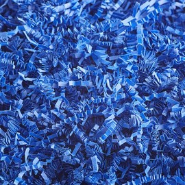 Crinkle Paper Shred for Packaging and Decor, 10 lb, Royal Blue, Recyclable