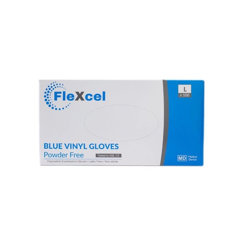 FleXcel Vinyl Gloves, Powder Free, Medical Grade, Food Safe, Latex