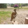 Magpie Standing Garden Stake - Australian Made Rusted Metal Garden