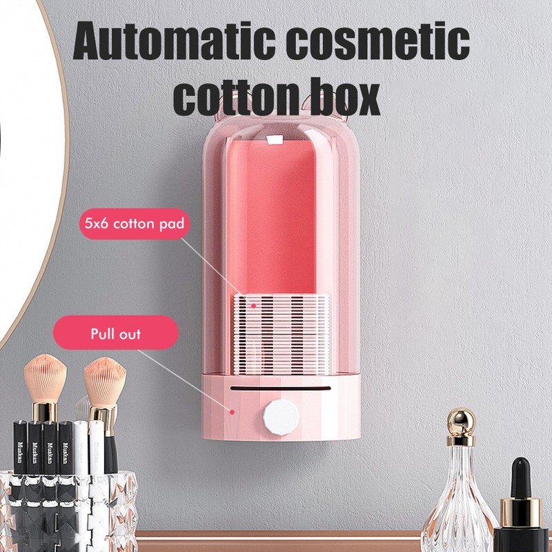 Automatic Cotton Pad Dispenser Press Out Makeup Cotton Holder Dispenser