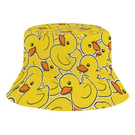 Kids Hats Yellow Duck Funny Animals Boys Girls Beach Hat Summer Bucket Travel Sun Hat Cap Breathable Adjustable Fisherman Hats Wide Brim 54cm for Toddler Children