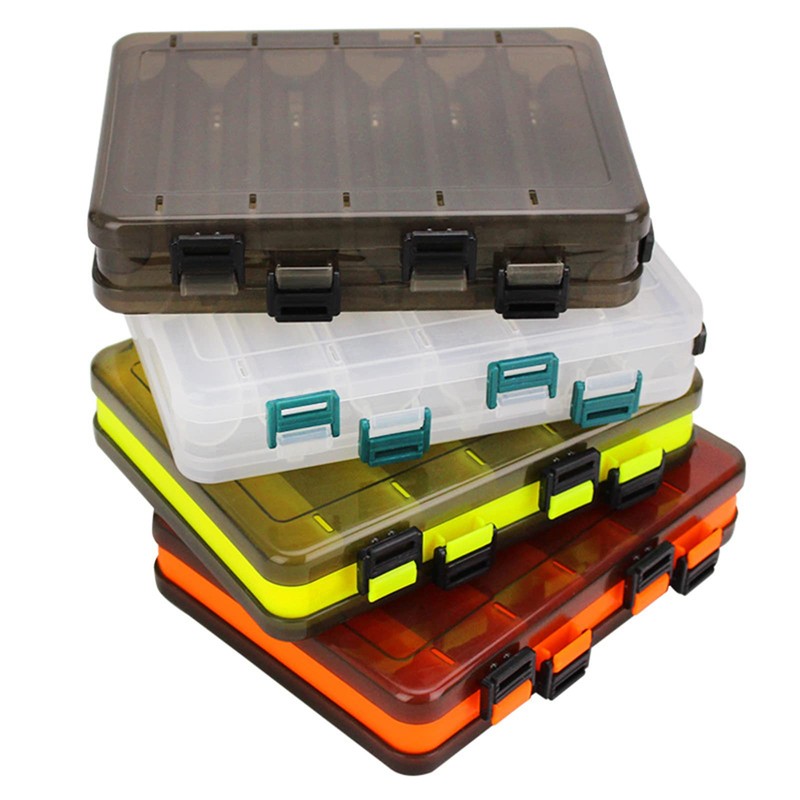 TOPIND Double Sided Fishing Lures Box Transparent Visible Plastic Bait