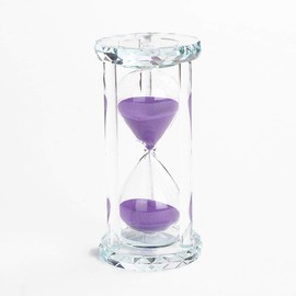 Lonovel 60 Minutes Hourglass Timer,Crystal Sand Timer Diamond Carving Surface,Good for Kitchen Office Desk Coffee Table Book Shelf Cabinet Decor Christmas Birthday Present Gift Box Package,(Purple)
