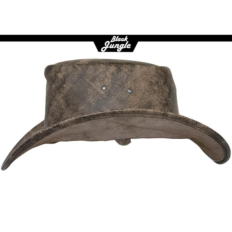 Black Jungle Denver Leather Western Hat Full Leather Cowboy Hat