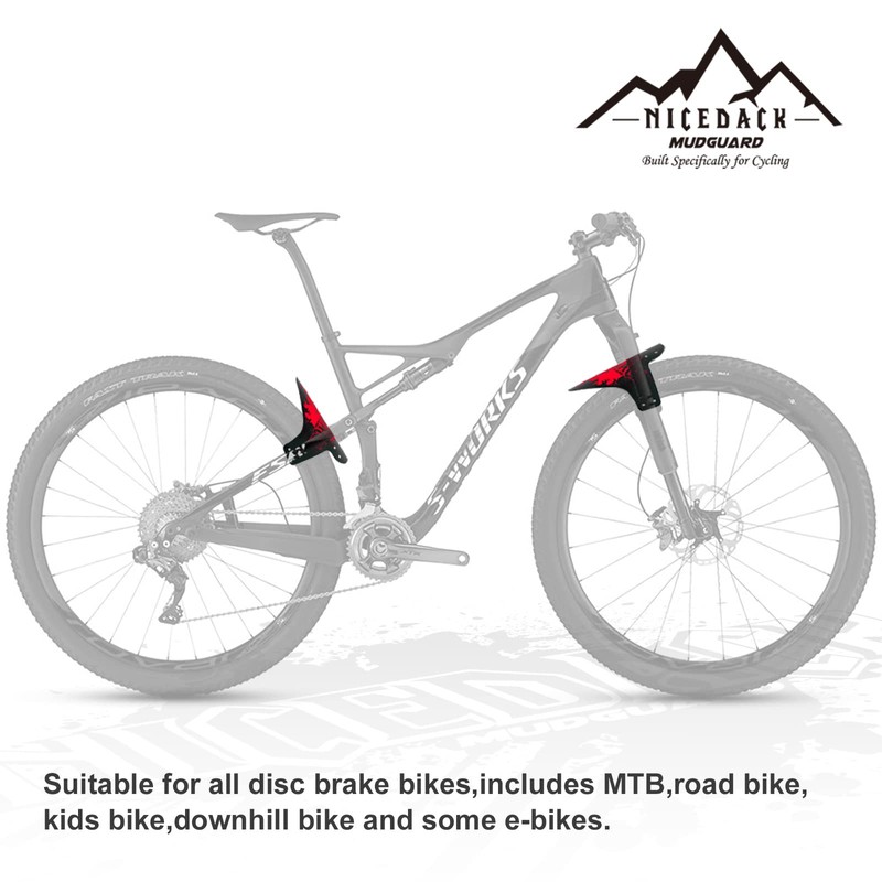 NICEDACK Mud Guard, 2Pcs MTB Bicycle Mudguards for 26" 650B