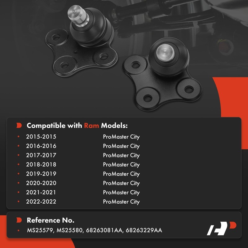 A-Premium 2 x Front Lower Ball Joints, Compatible with Ram