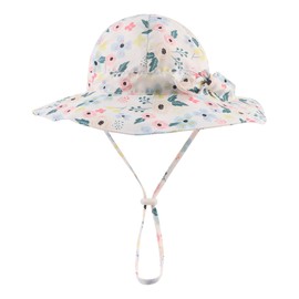 Pesaat Baby Sun Hat Girls Summer Hats UV Protection with Bow Children Summer Hat Baby Girl Hat Summer, flowers
