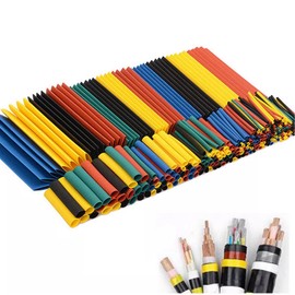 WedDecor Heat Shrink Tubing Kit with EVA Material - 328 Pieces, Sleeving Wire Repair Kit, Wire Shrink Wrap Tubing Ideal for Wire Connectors and Repairs (Yellow, Blue, Black, Green, Red) with 8 Sizes