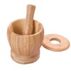 Bamboo Mortar and Pestle Set with Lid Spice Grinder Kitchen