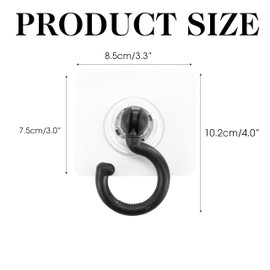 12Pcs Adhesive Ceiling Hooks 3'' Heavy Duty No Drill 360° Rotating, Swivel Utility Strong Self Sticker Wall Hook Sticky Under Cabinet for Hanging Purse Bag Small Plant Hanger, Waterproof, BlackWhite