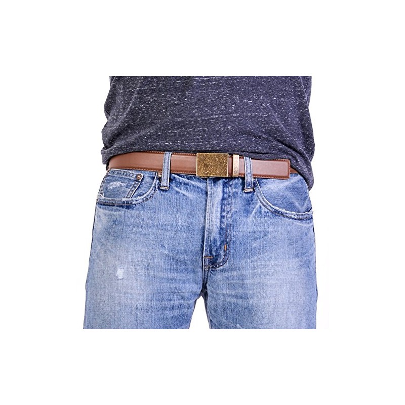 Mission Belt Men's Ratchet Belt - Bronze - Bronze Buckle/Mocha