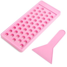 JuLand Bandeja para Rellenar Bálsamo Labial con Raspador Y Espátula (1 Juego), Molde de 50 Cavidades para Bálsamo Labial Y Lápiz Labial Caseros, Sin