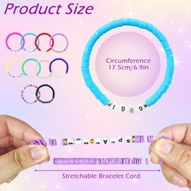 UTXN Bracelets For Girls, Girls Friendship Bracelets With Lettering Beads Set Inspired Friendship Bracelets Gifts For Music Lover, Women And Girls(10pcs)