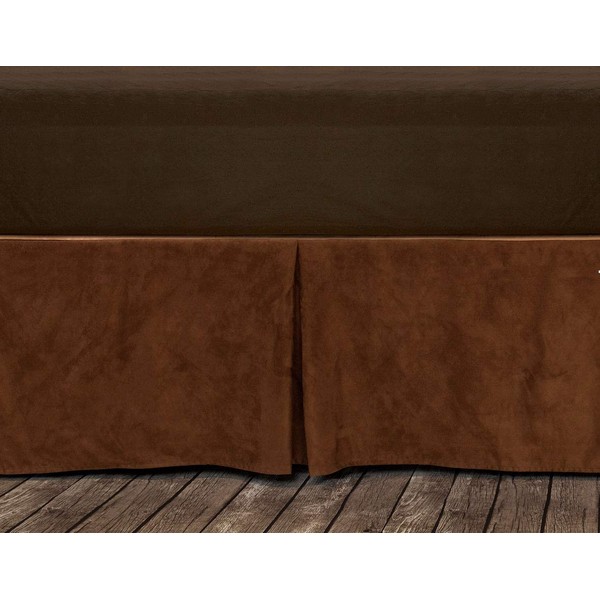 HiEnd Accents Rustic Copper Microfiber Faux Suede Tailored Bed Skirt,