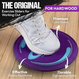 Discos de deslizamiento para hacer ejercicio - Deslizadores de ejercicio para alfombra y suelos de madera dura 1 par, Discos de deslizador de entrenamiento auténtico para entrenamiento de resistencia